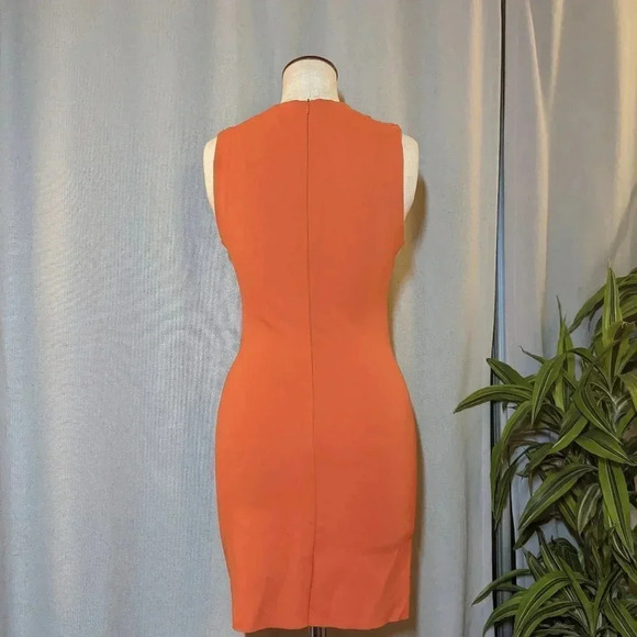 Maje Orange Bodycon Sheath Mini Dress Sleeveless Size 1 Small - Picture 4 of 9
